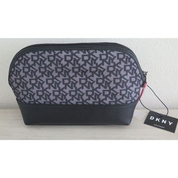 DKNY Black Signature Cosmetic Dome Bag - Picture 2 of 9